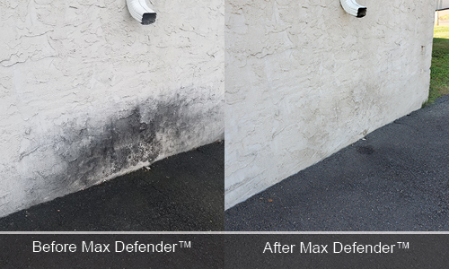 Max Defender before and after DeckMax Concrete Wall Stain